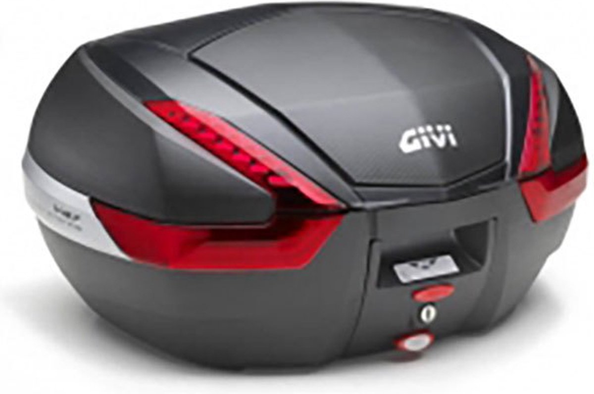 GIVI V47 Monokey Top Case, boxes and side boxes for motorcycles, red reflectors, carbon finish