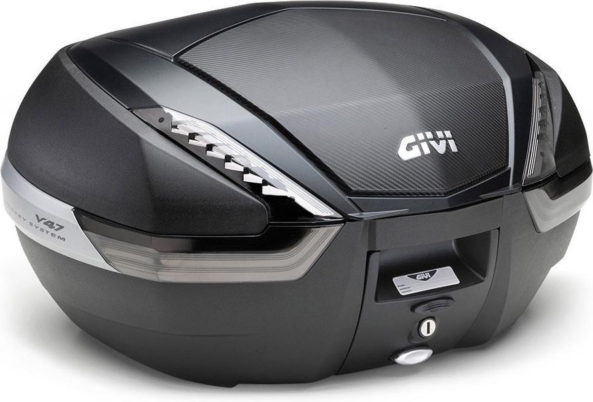 GIVI V47 Monokey Top Case, boxes and side boxes for motorcycles, smoked reflectors, carbon finish