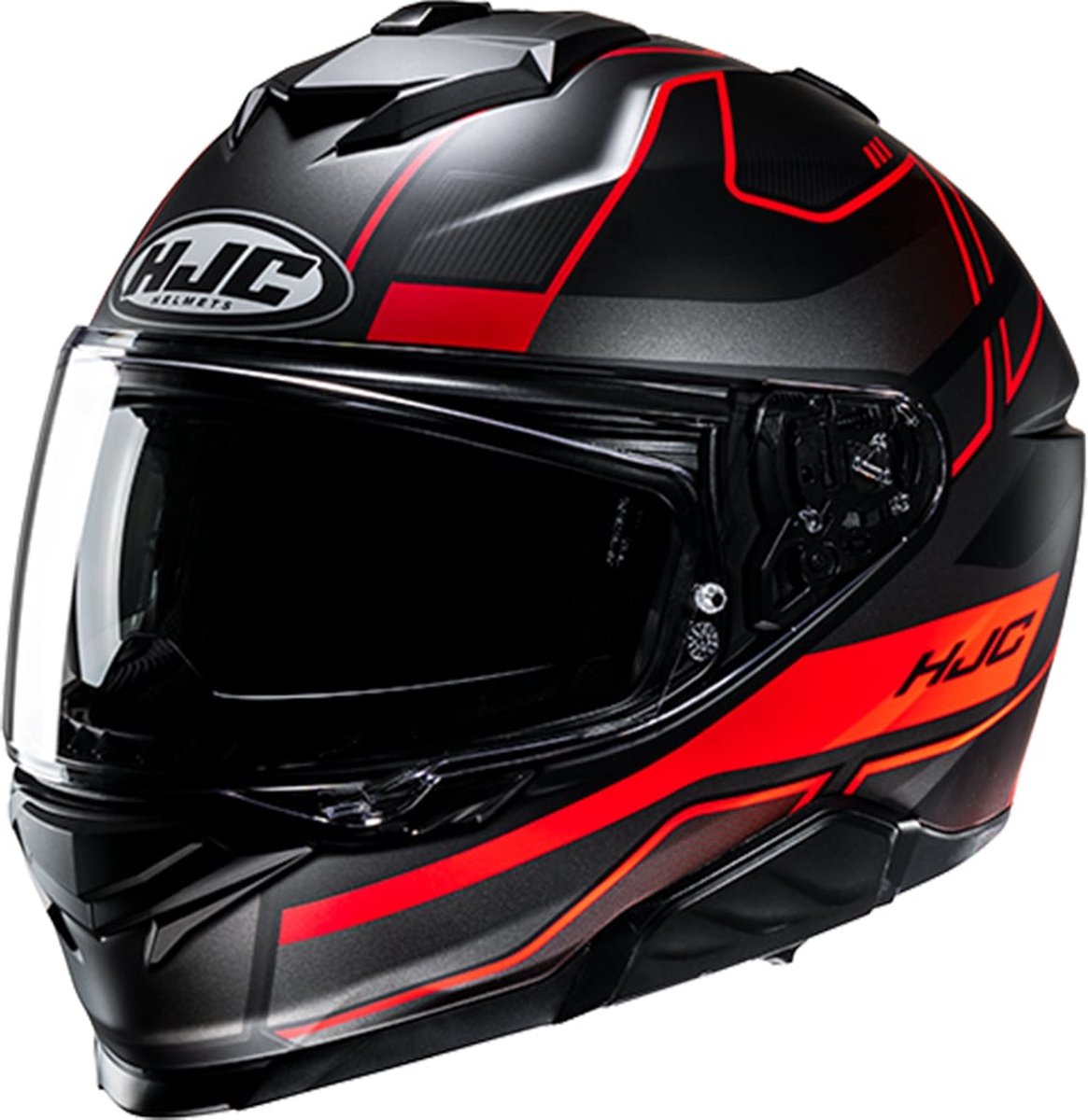 HJC i71 Iorix, Full-face helmet, Matt black Red