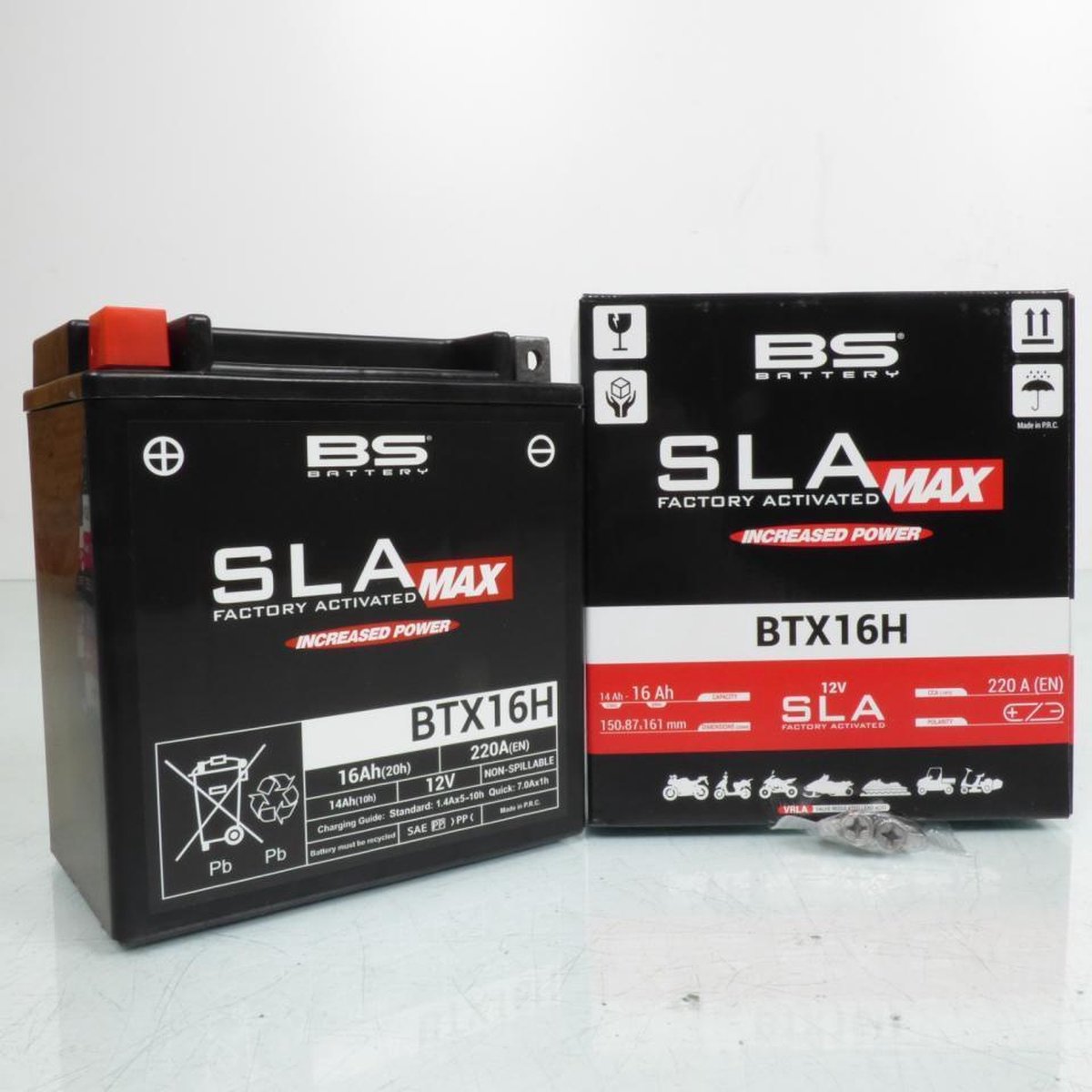 BS BATTERY Sealed battery maintenance free, Batteries for motorcycle & scooter, BTX16H SLA MAX