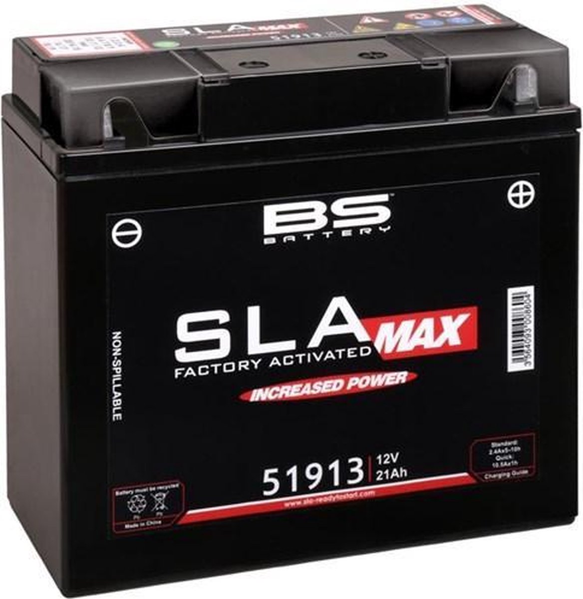 BS BATTERY Sealed battery maintenance free, Batteries for motorcycle & scooter, 51913 SLA MAX
