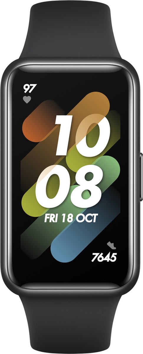 Huawei Band 7 Smartwatch | Silikonband | 14 Tage Akkulaufzeit | AMOLED-Display | 96 Sportmodi | Schlafanalyse | In schwarz