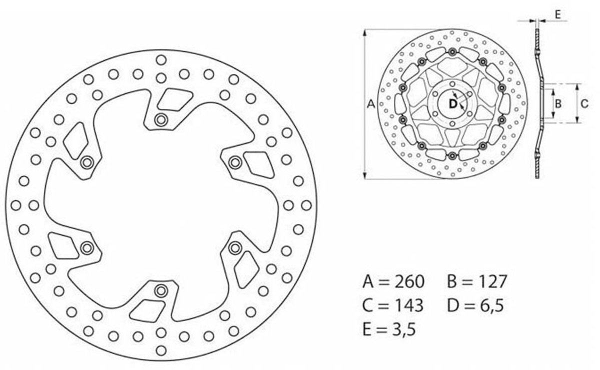 BREMBO Serie Oro brake disc, discs for motorcycles, fixed 68B407B8