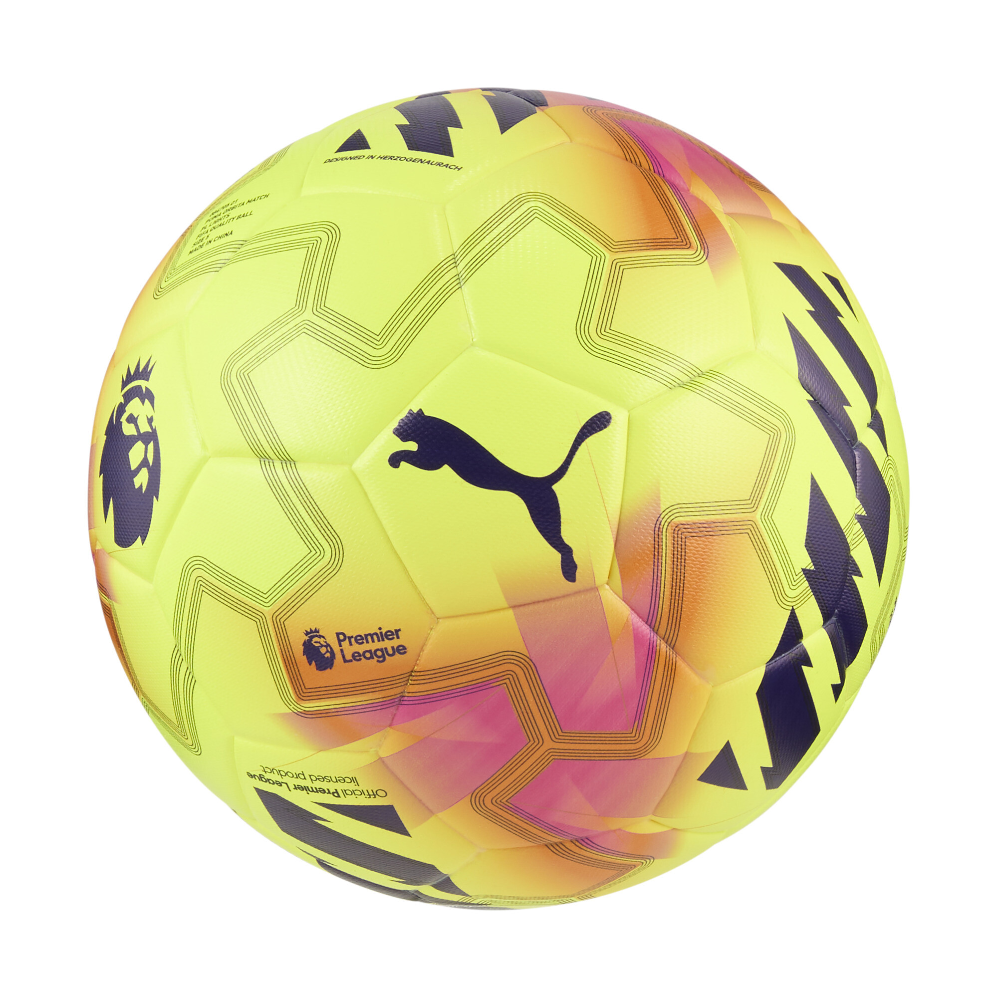 PUMA Orbita Match Premier League Lights Fußball (FIFA® Quality), Accessoires, Gelb, 5