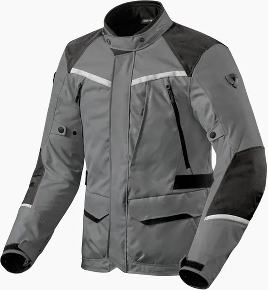 REV'IT! Voltiac 3 H2O, Men's textile motorcycle jacket, Grey Black