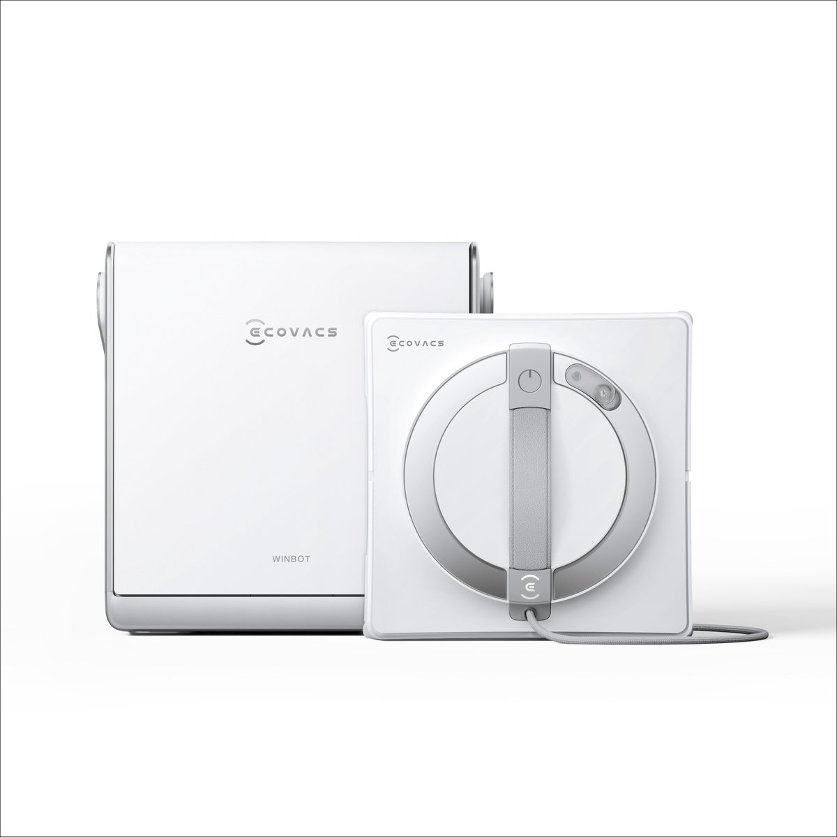 Ecovacs Winbot W2 Pro Omni weiß | Fensterreiniger | Geräuschpegel: 63 dB | tragbare Station | 3-Düsen Weitwinkel Zerstäubung | 6-in-1 Multi-Funktionsstation | Umfassender 12-facher Schutz
