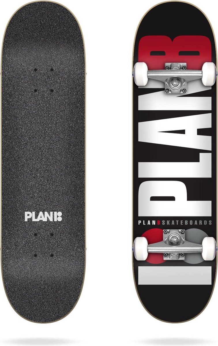 Plan B Team Komplett-Skateboard - Black/Grey/Red - Black/Grey/Red / 8"- Scootworld.de