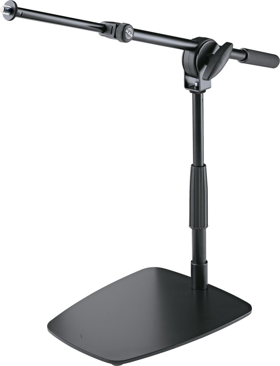 K&M 25993 Mikrofonstativ niedriges platzsparendes Stativ mit Galgen