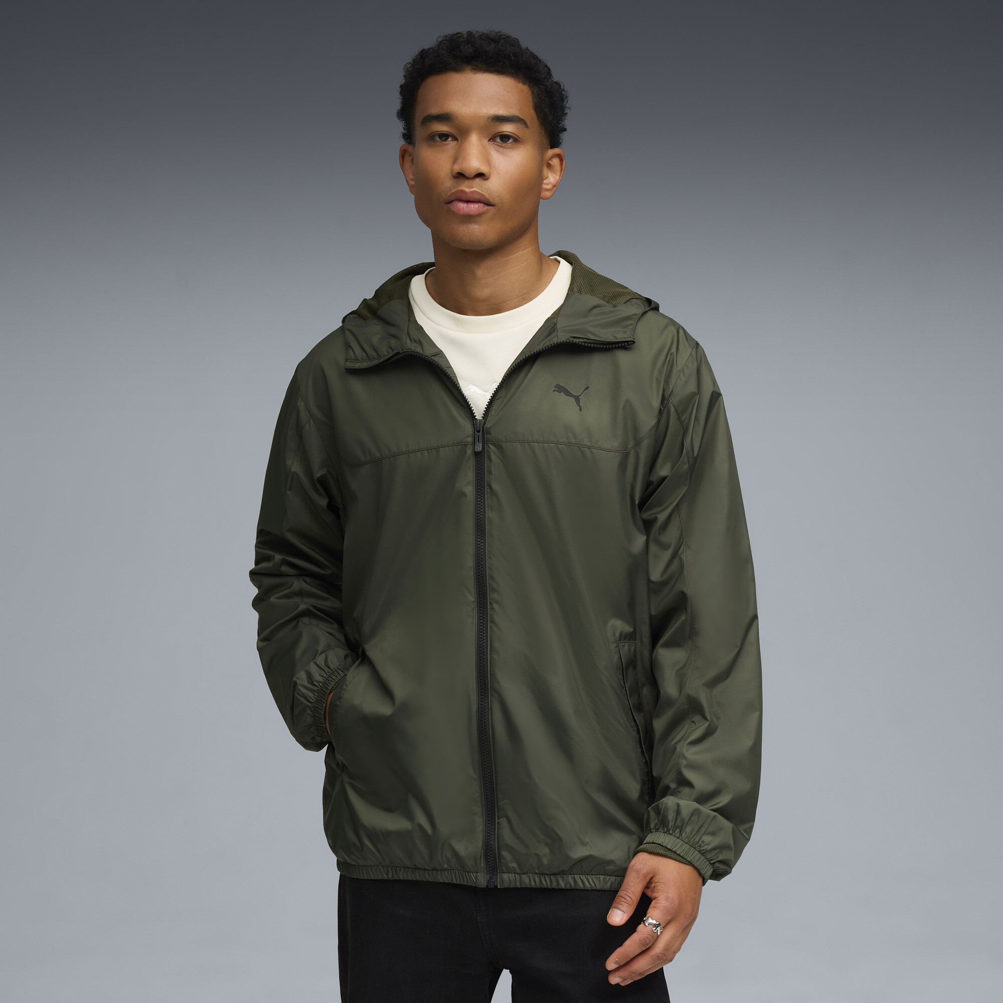 PUMA Essentials Regular Windjacke Herren, Kleidung, Grün, XL