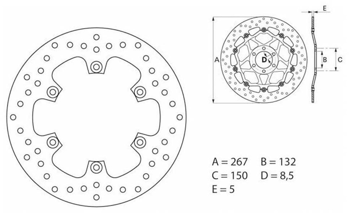 BREMBO Serie Oro brake disc, discs for motorcycles, fixed 68B407E4