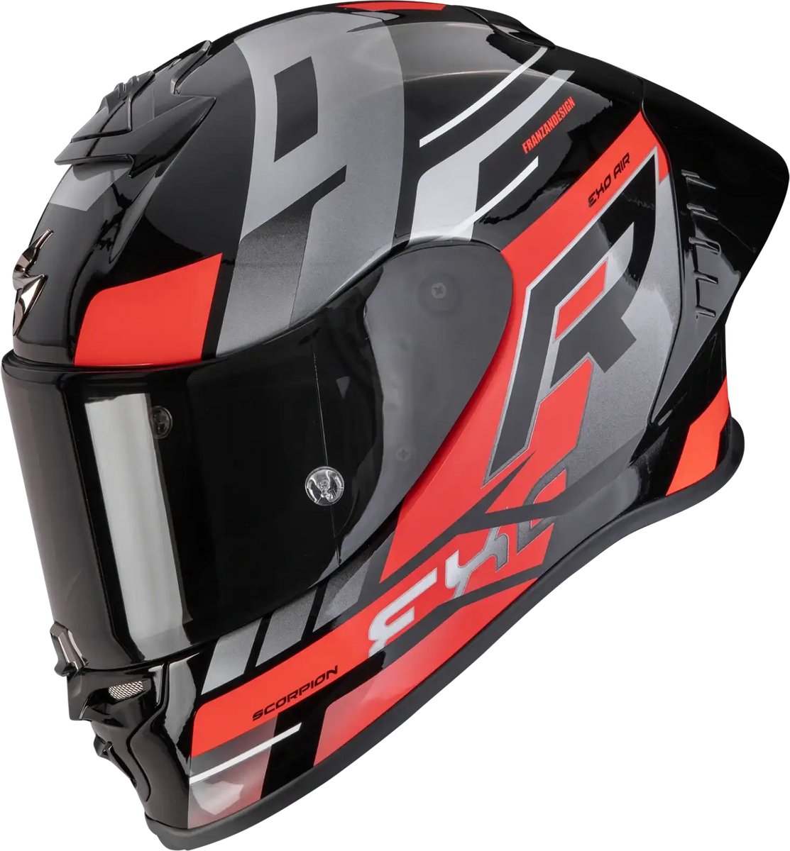 SCORPION EXO-R1 Evo II Air Adrenaline, Full-face helmet, Black-Red-Silver