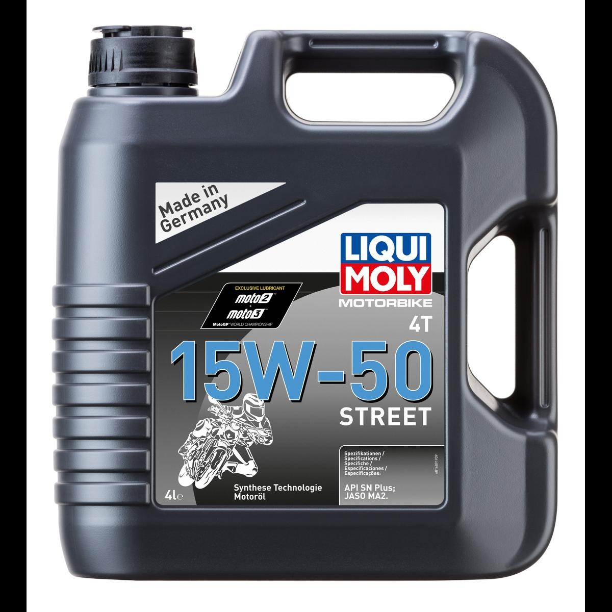 LIQUI MOLY 15W-50 semi-synthetic Street, Engine oil 4T, 4L