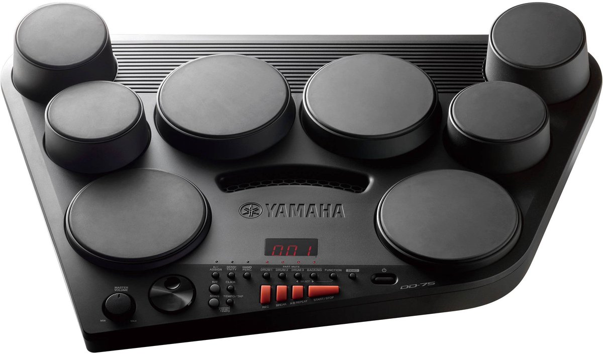 Yamaha DD-75 E-Drum-Set mit dynamischen Pads und 2 Fußschaltern, DD75