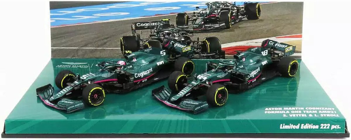 Aston Martin Cognizant F1 Team 2021 AMR21 Vettel / Stroll Doppel-Set Limitierte Edition 1:43