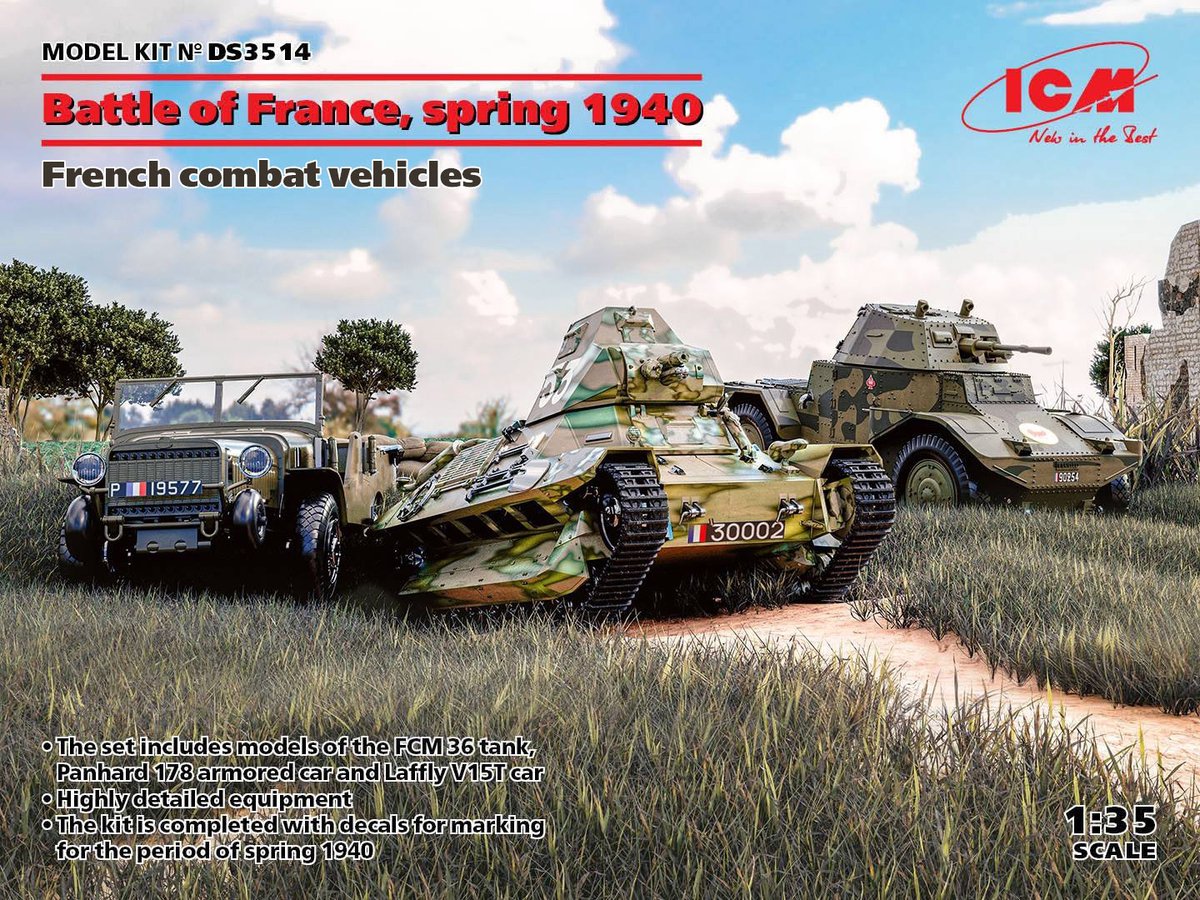 Battle of France - Spring 1940 (Panhard 178 AMD-35, FCM 36, Laffly V15T)