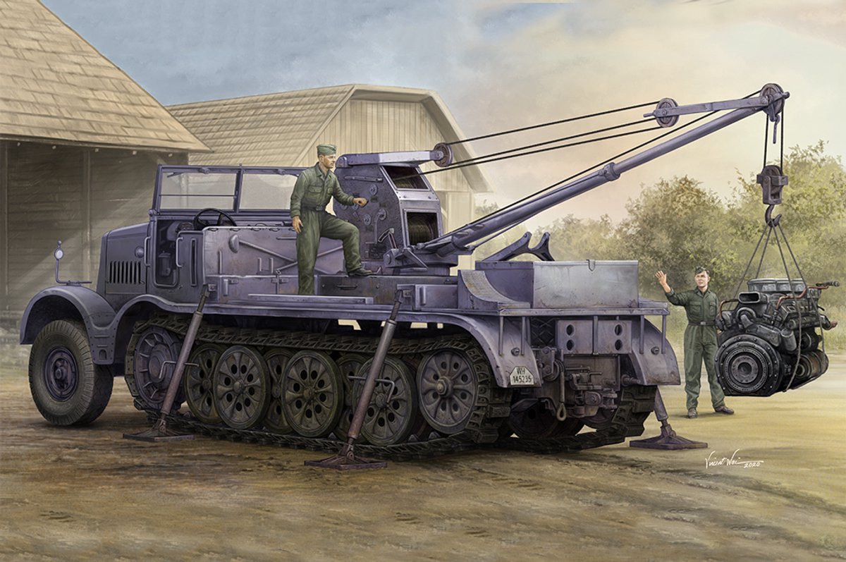 Schwerer Zugkraftwagen 18 t with 6 t Billstein-Crane, Sd.Kfz.9/1