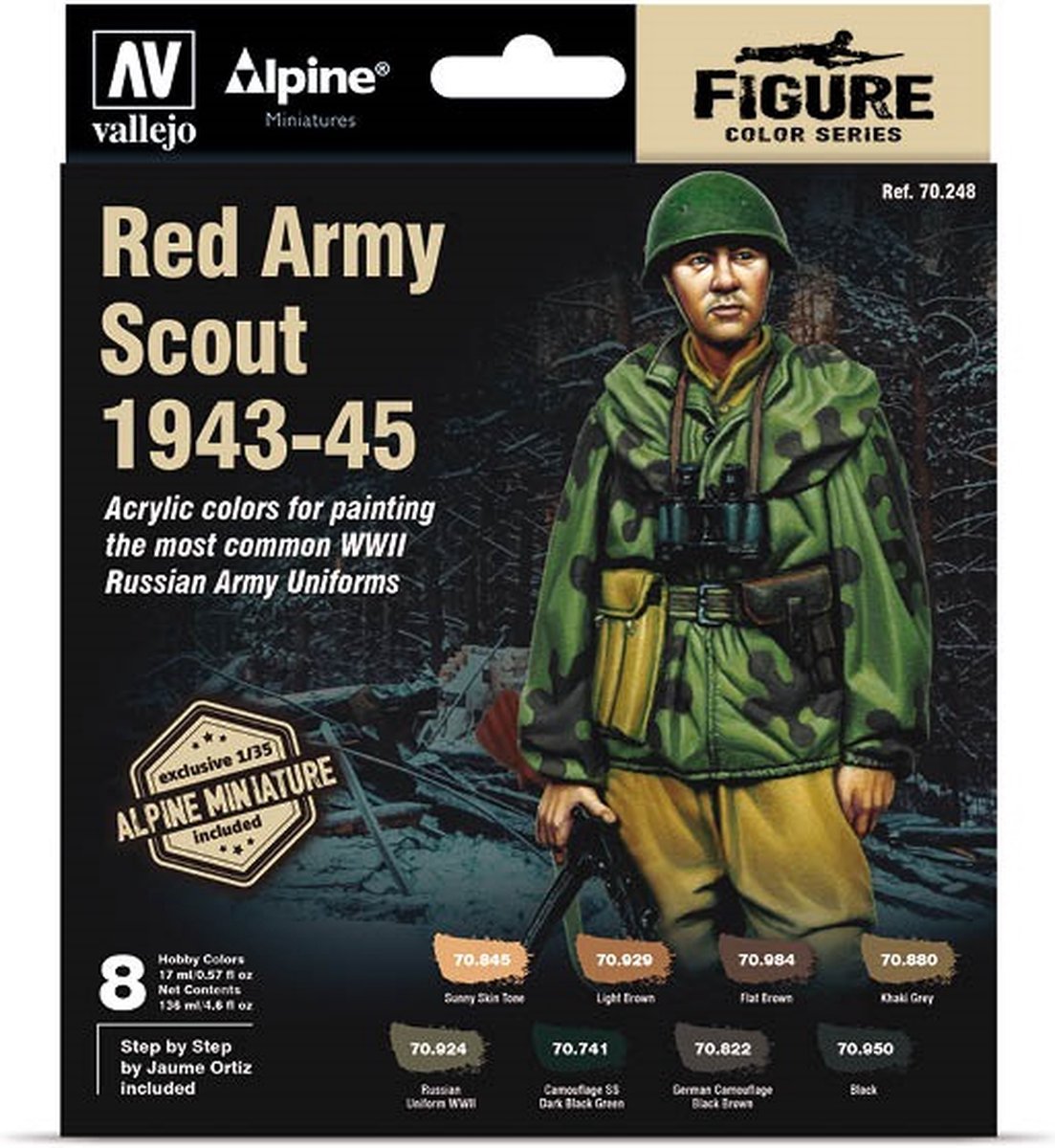 Farb-Set inkl. Figur - Rote Armee - Späher 1943 - 1945 (8 x 17ml)