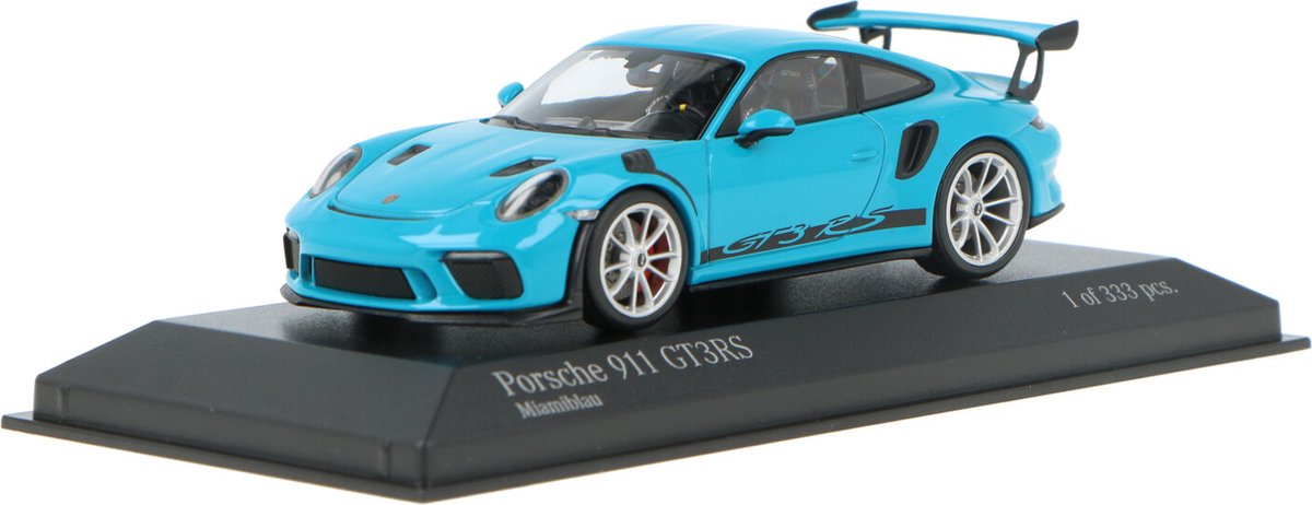 Porsche 911 (991 II) GT3 RS 2018 miamiblau / silberne Felgen 1:43 Minichamps