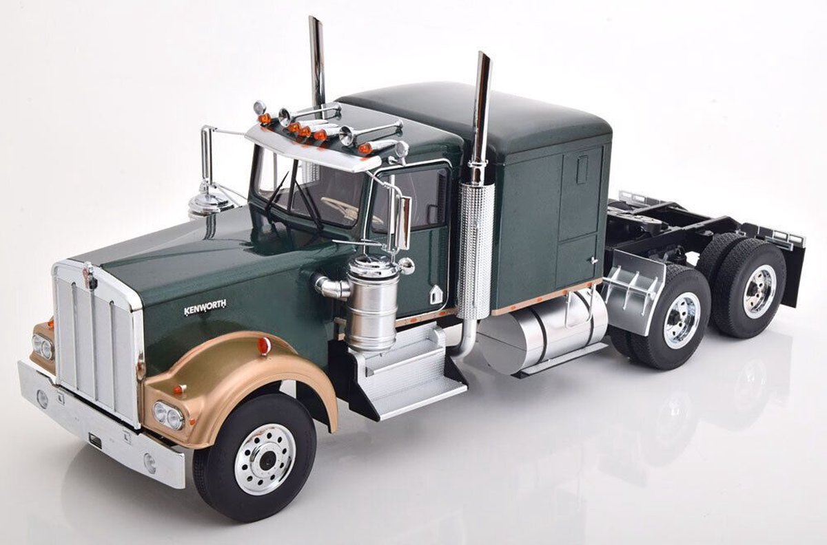 Kenworth W900 Sattelzugmaschine dunkelgrün / gold metallic 1:18 Road Kings