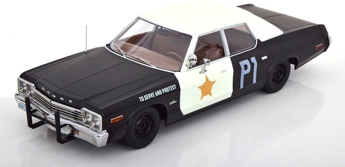 Dodge Monaco Bluesmobile look-a-like 1974 schwarz / weiß 1:18 KK-Scale