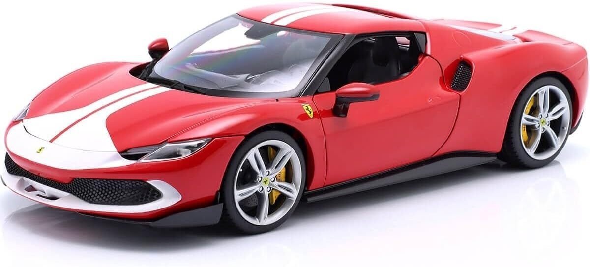 Ferrari 296 GTB Assetto Fiorano Baujahr 2022 rot / weiß 1:18 Bburago