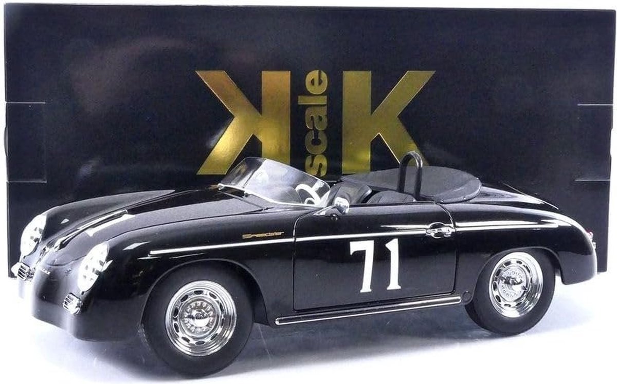 Porsche 356 A Speedster Steve McQueen #71 Baujahr 1955 schwarz 1:12 KK-Scale