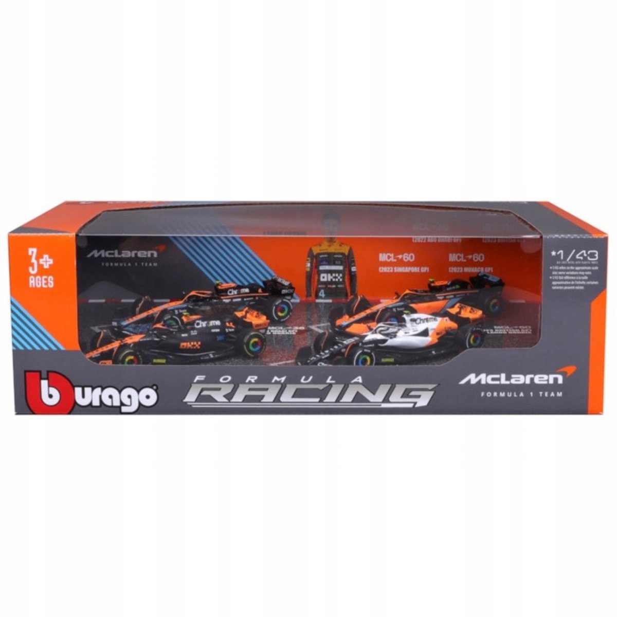 4-Car Set Lando Norris McLaren Formel 1 2022-2023 1:43 Bburago
