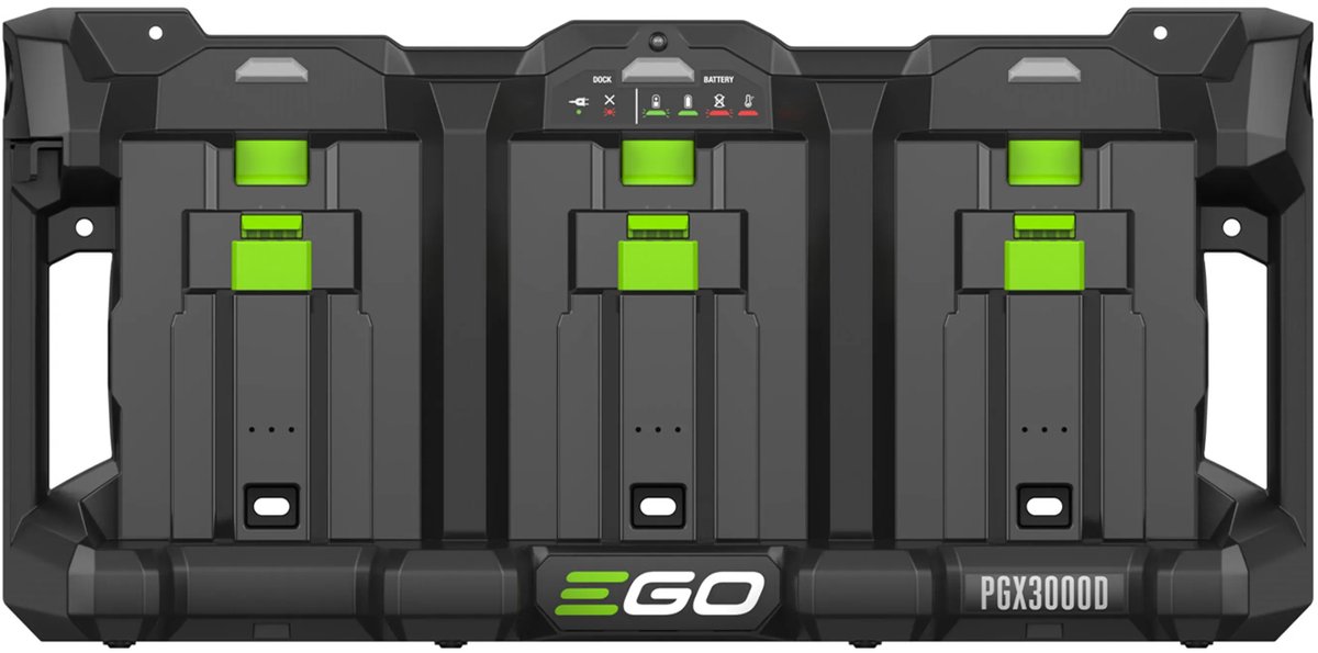 EGO PGX Ladeträger für 3 Akkus PGX3000D mit ACE0700 70cm Verbindungskabel