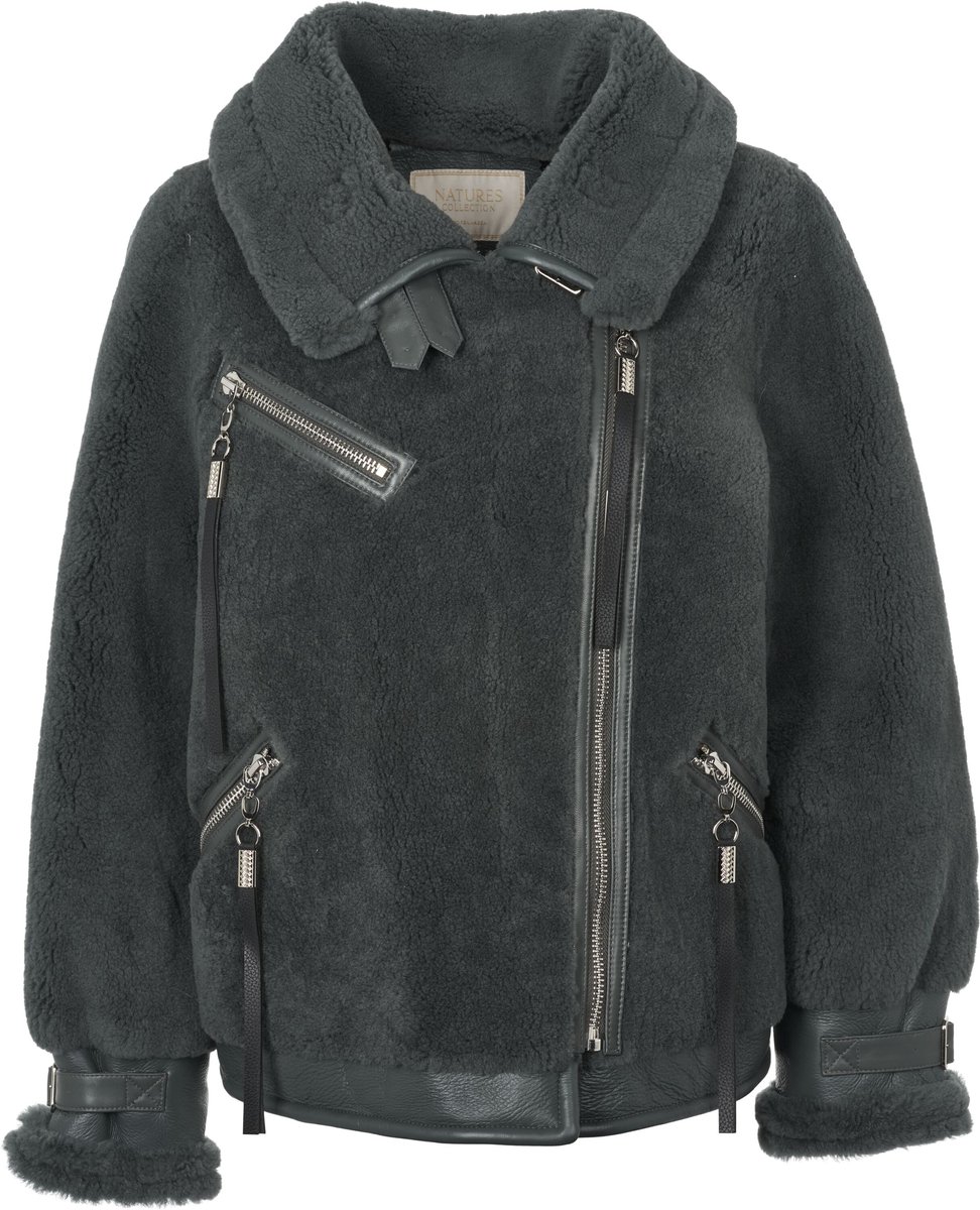 Nicki Jacke | Lammfell, Leder