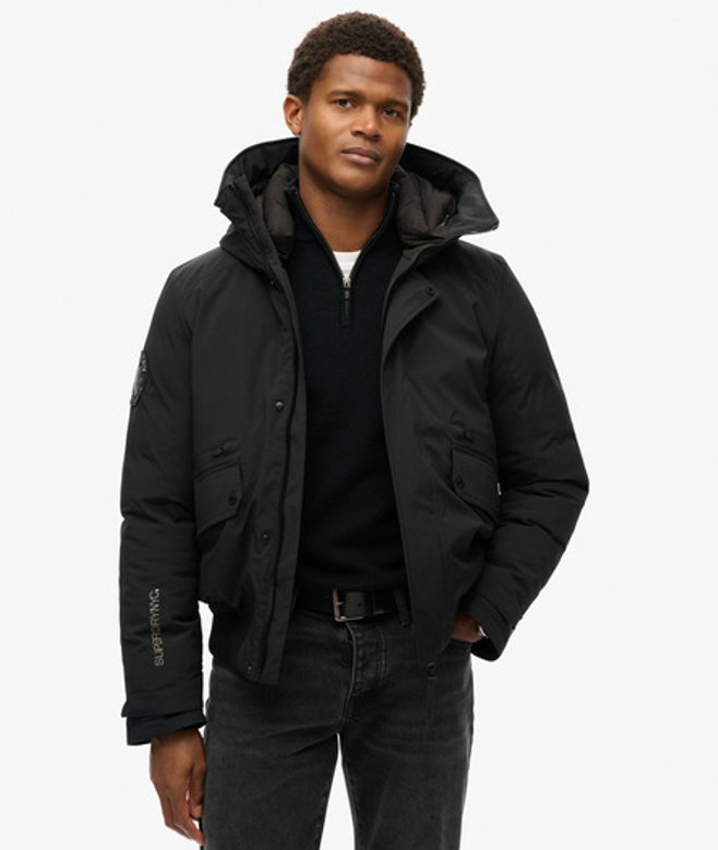 Superdry Herren Wattierte City Bomberjacke Schwarz - Größe: S
