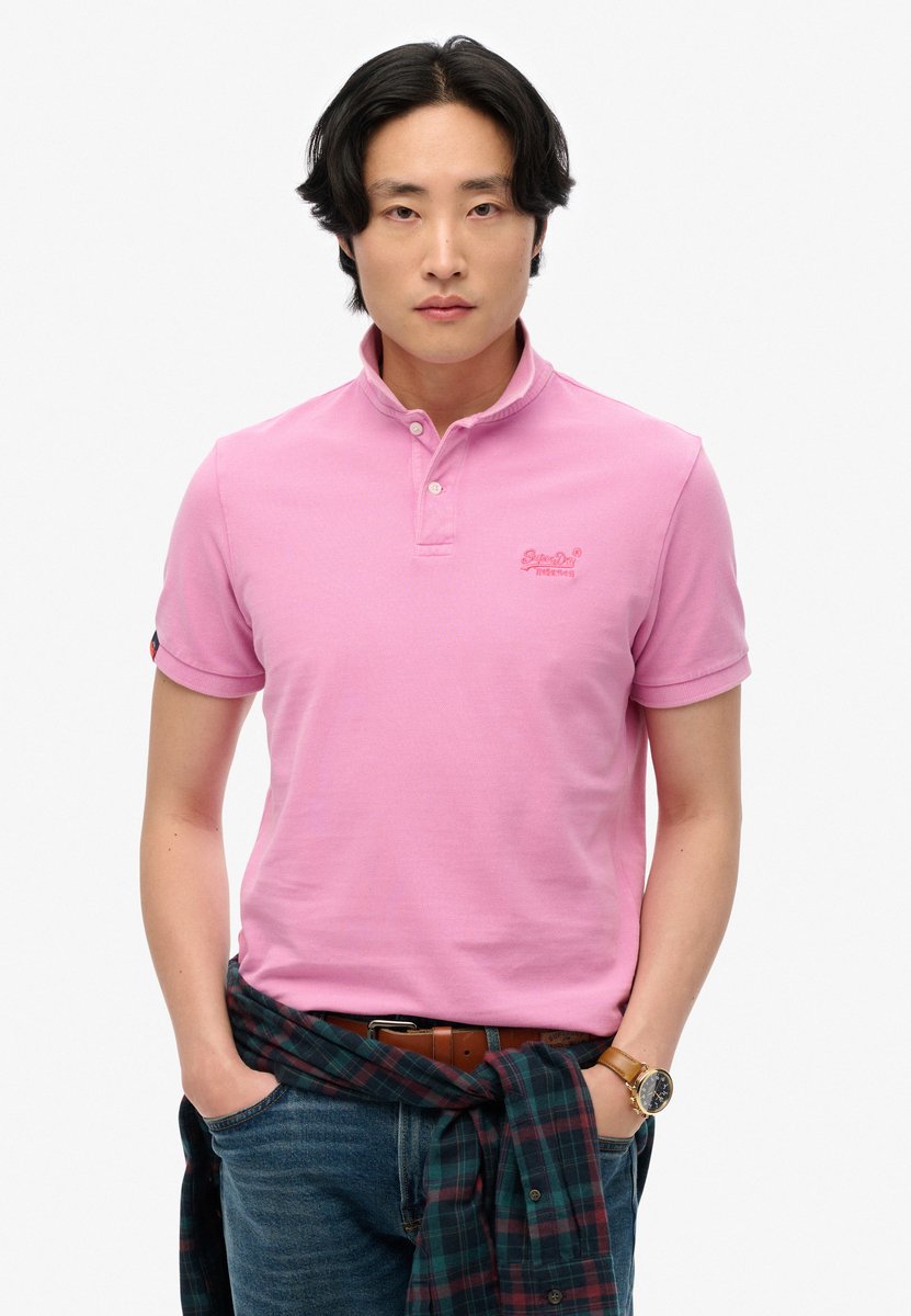 Superdry Men's Vintage Destroy Poloshirt Pink - Größe: L