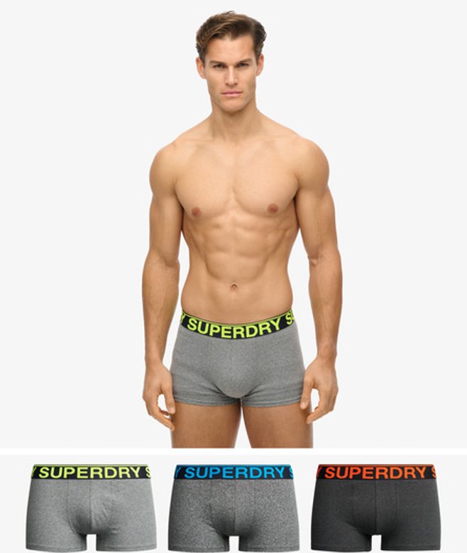 Superdry Herren Boxershorts im Dreierpack Grau - Größe: Xxl
