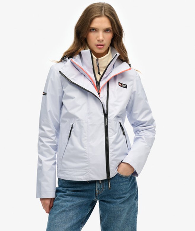 Superdry Damen Mountain Windbreaker Jacke mit Kapuze Lila - Größe: 38