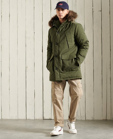Superdry Herren Everest Parka Kaki - Größe: S