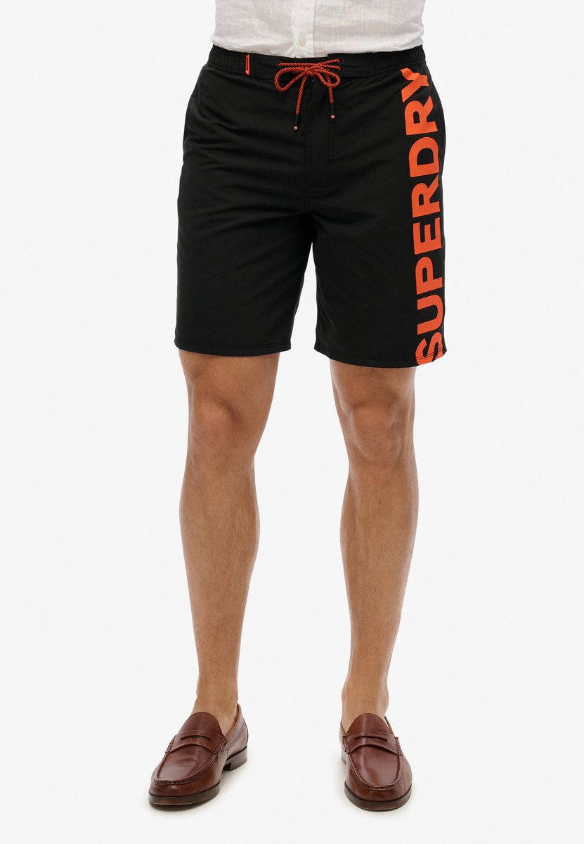Superdry Herren Klassische 48-cm-Boardshorts mit Logo Black - Größe: L