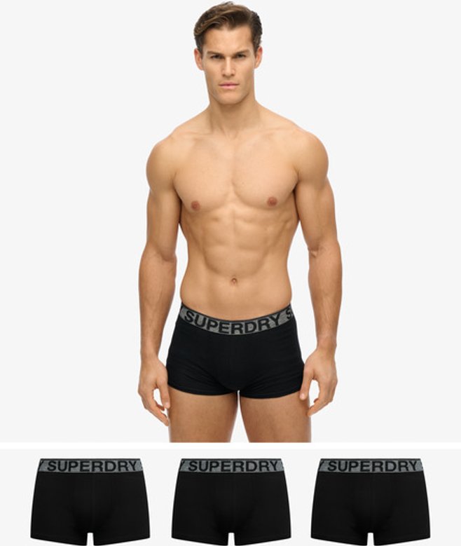Superdry Men's Boxershorts im Dreierpack Schwarz - Größe: M