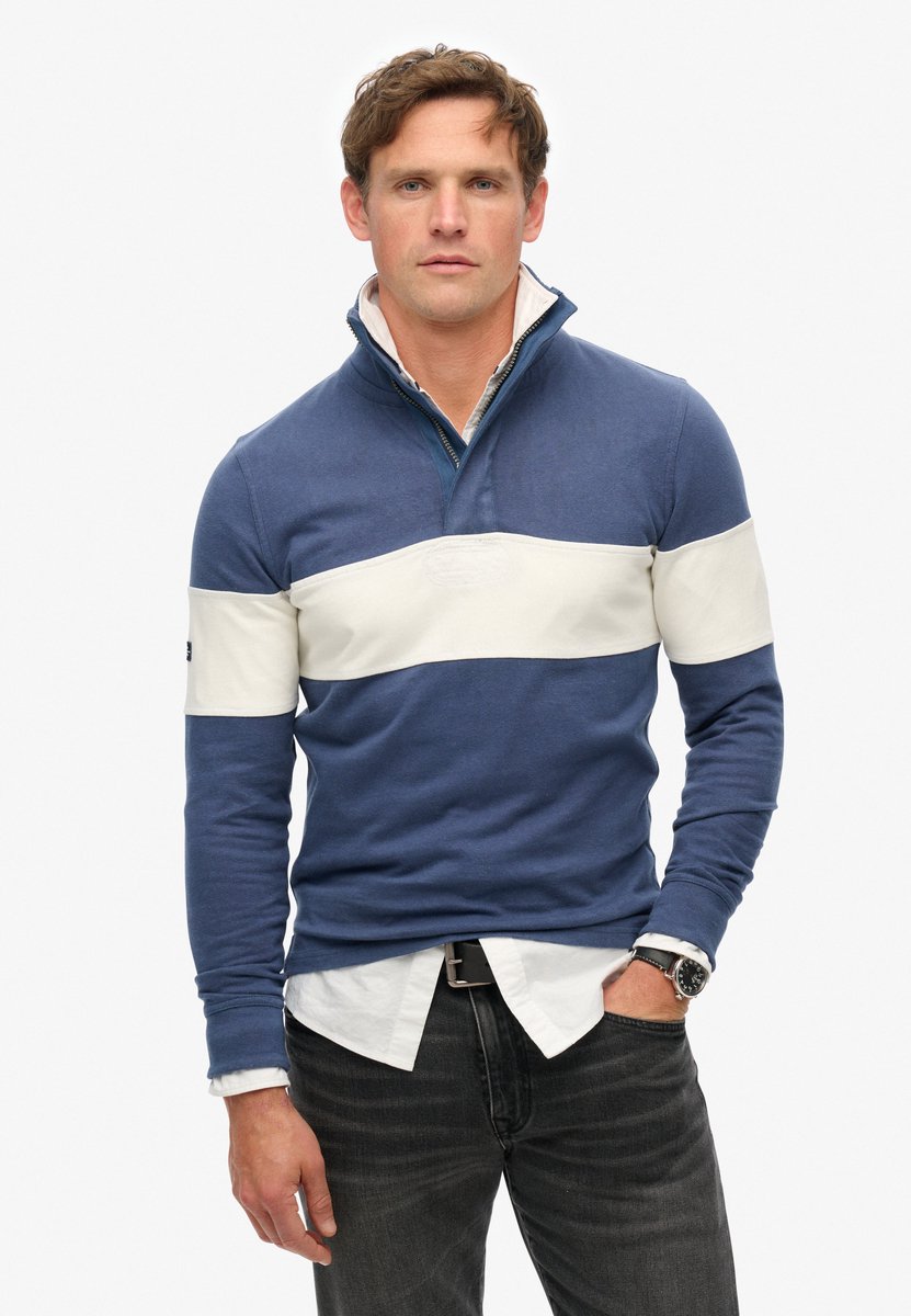 Superdry Men's Classic Rugby Halbzip-oberteil Marineblau - Größe: XL