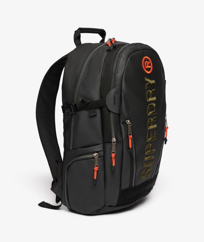 Superdry Damen Schwarz Tarp Rucksack mit Stickerei Logo Druck, Größe: Einheitsgröße