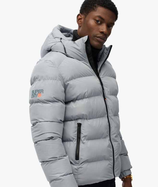 Superdry Herren Kapuzen-sportpufferjacke Blue - Größe: XL