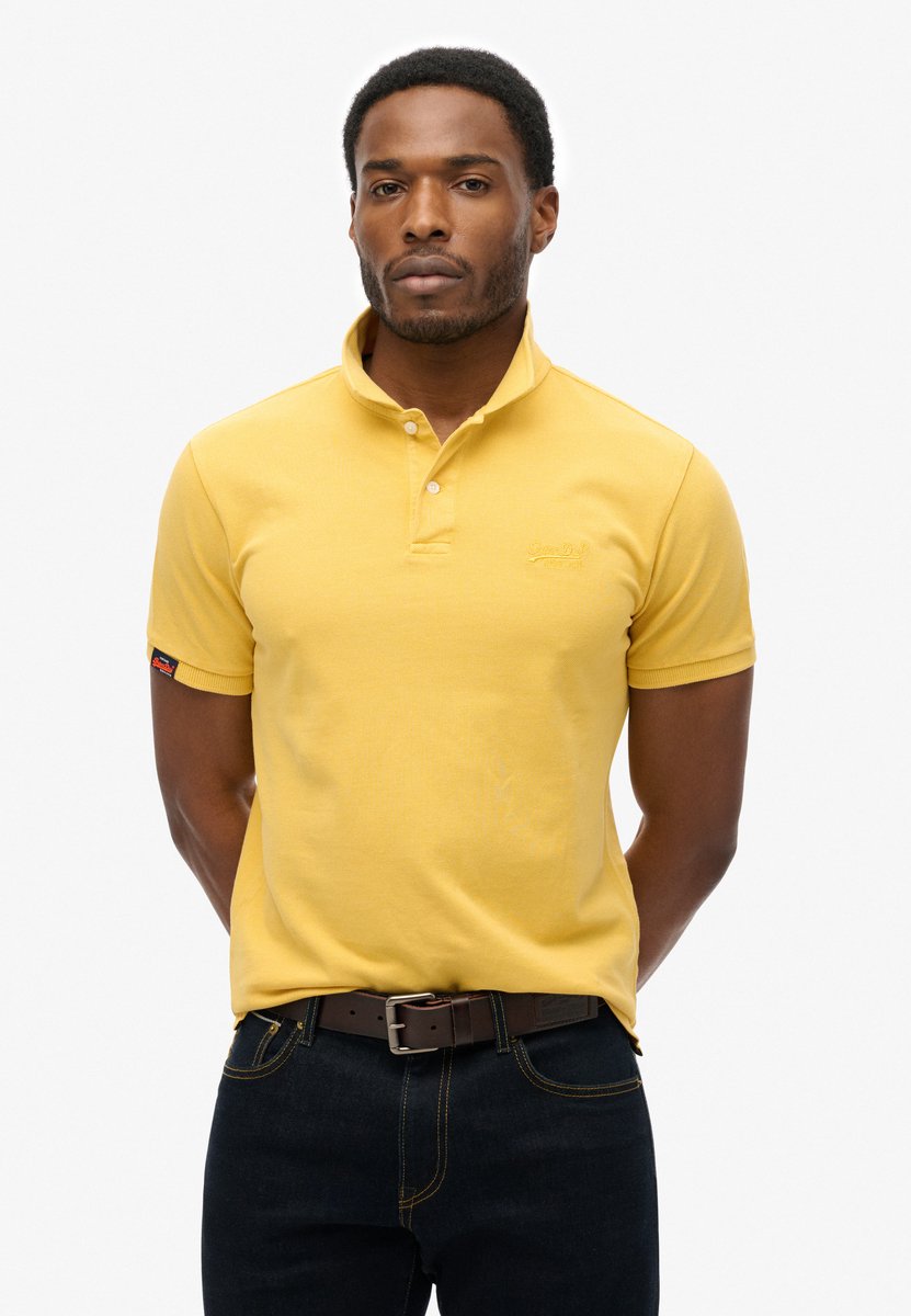 Superdry Herren Vintage Destroy Poloshirt Gelb - Größe: S