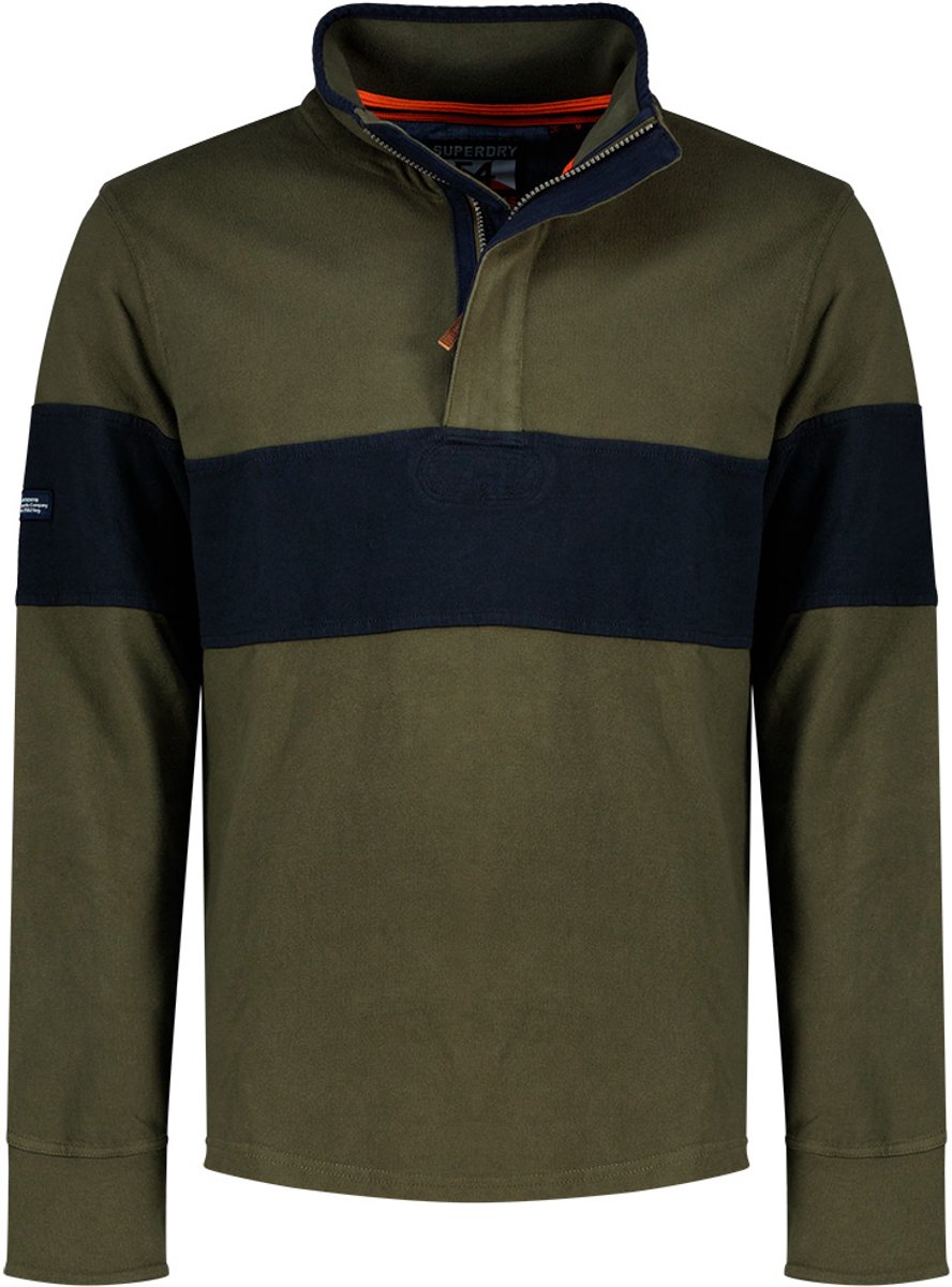 Superdry Herren Classic Rugby Halbzip-oberteil Khaki - Größe: L