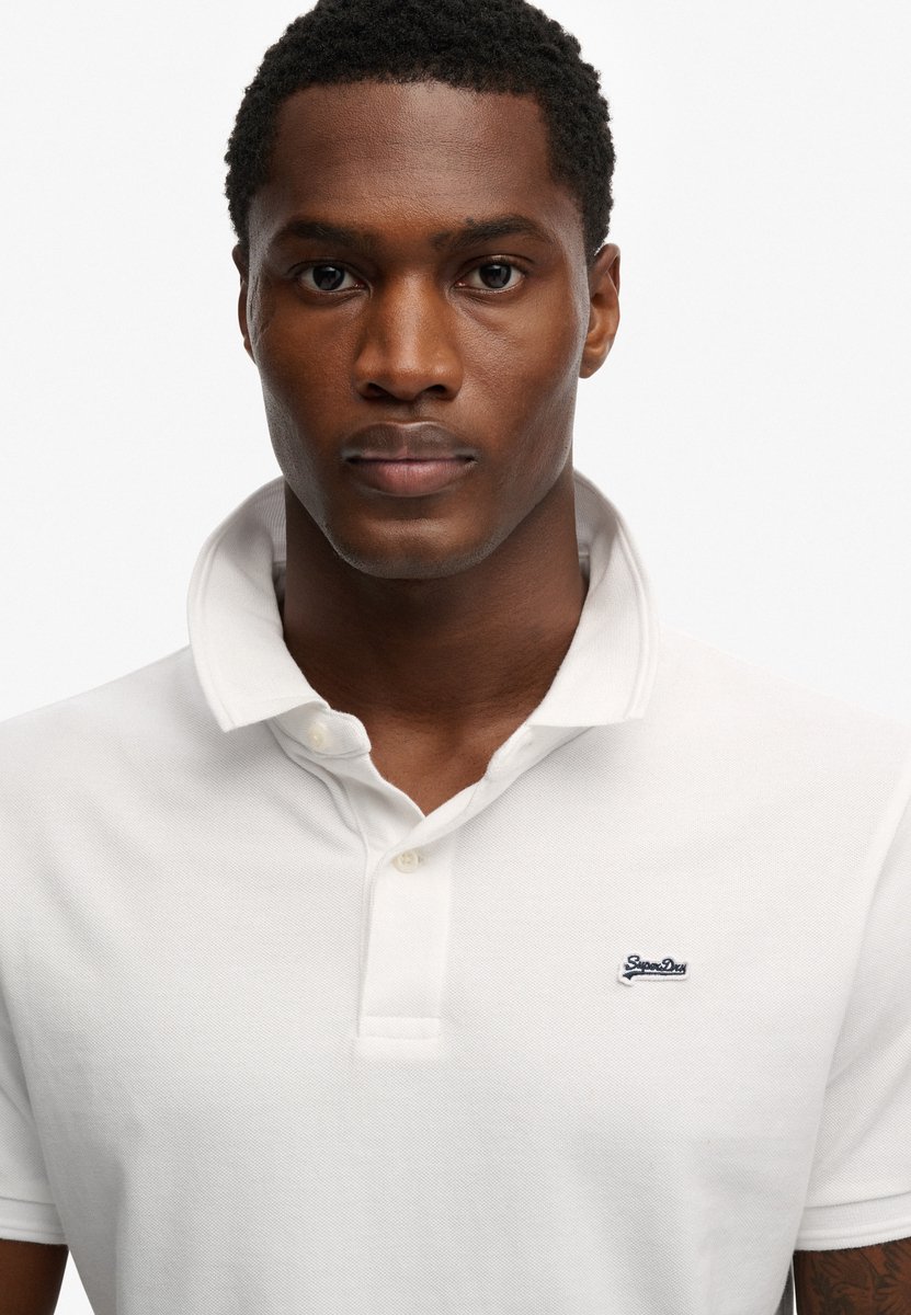 Superdry Herren Klassisches Piqué-poloshirt White - Größe: S