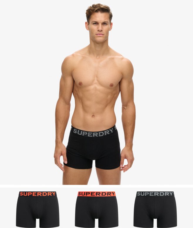 Superdry Herren Boxershorts im Dreierpack Black - Größe: M