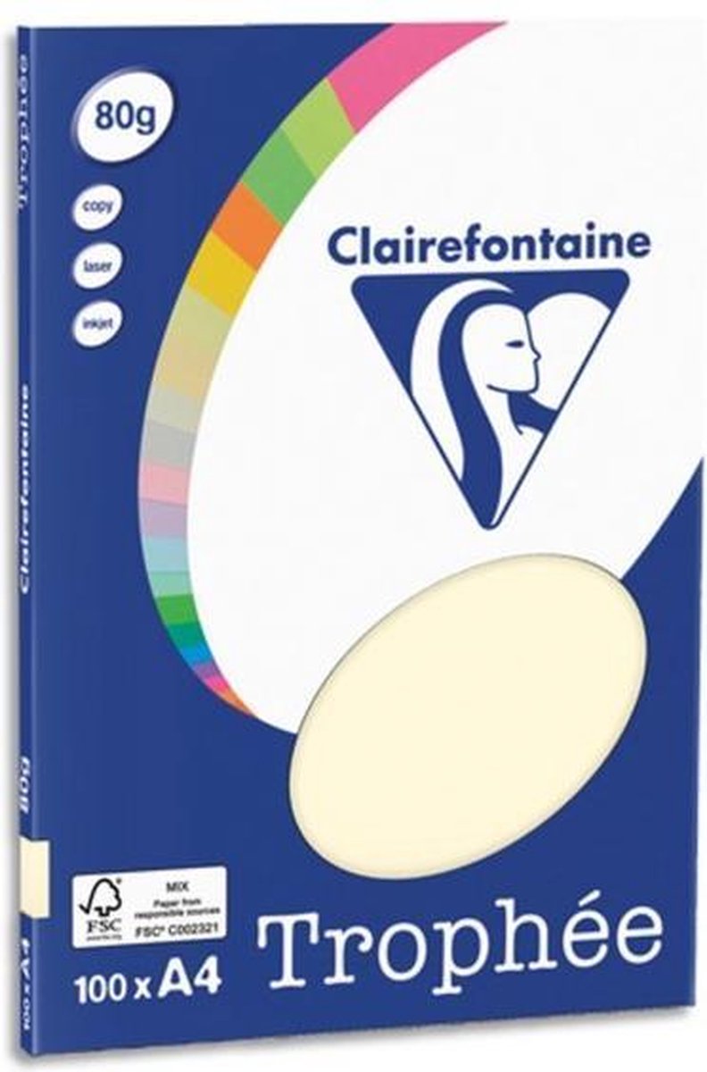 5 x Clairefontaine Kopierpapier Trophee A4 80g/qm VE=100 Blatt sand