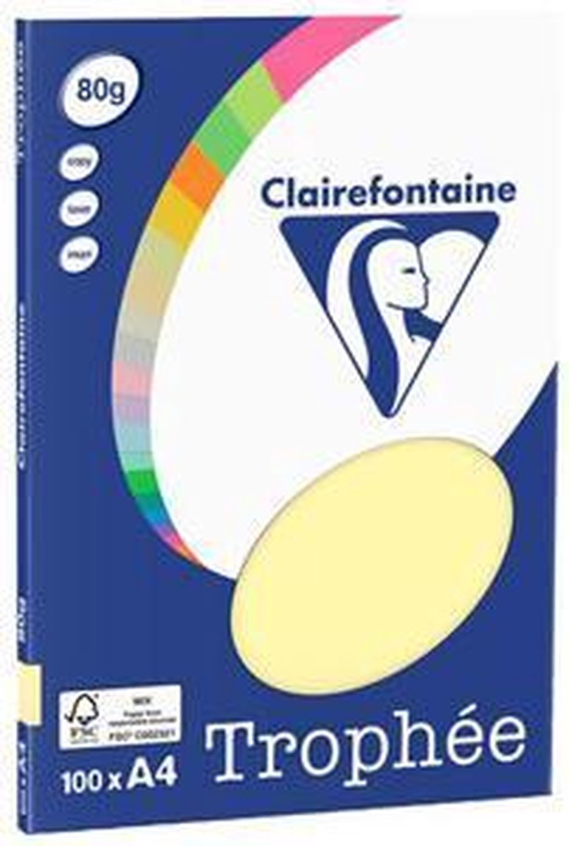 5 x Clairefontaine Kopierpapier Trophee A4 80g/qm VE=100 Blatt gelb