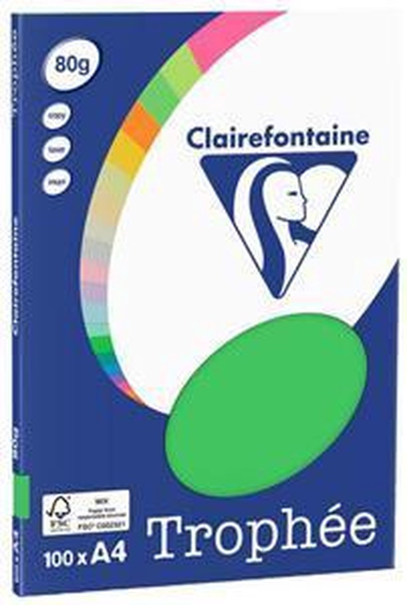 5 x Clairefontaine Kopierpapier Trophee A4 80g/qm VE=100 Blatt minze/m