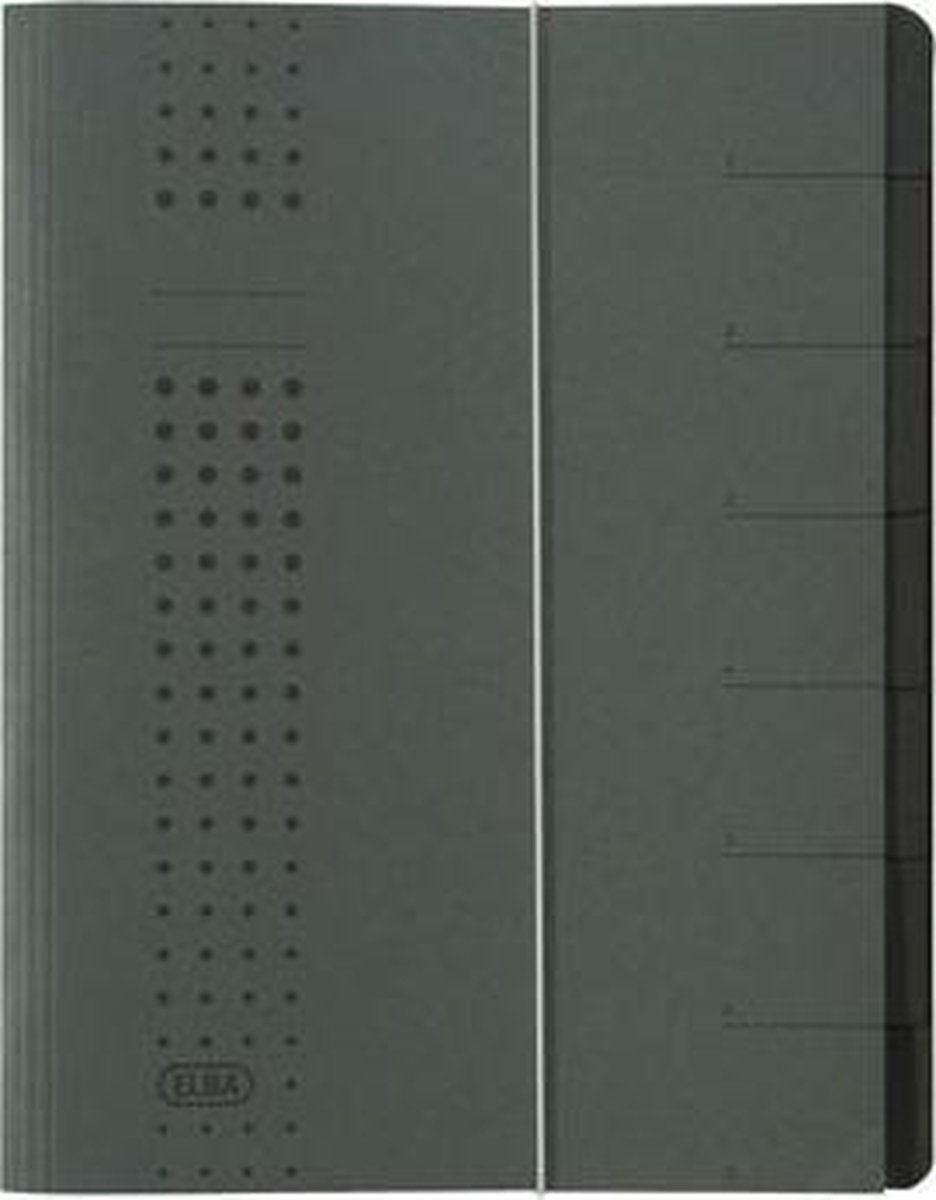 5 x Elba Ordnungsmappe chic A4 7 Fächer Karton 450 g/qm anthrazit