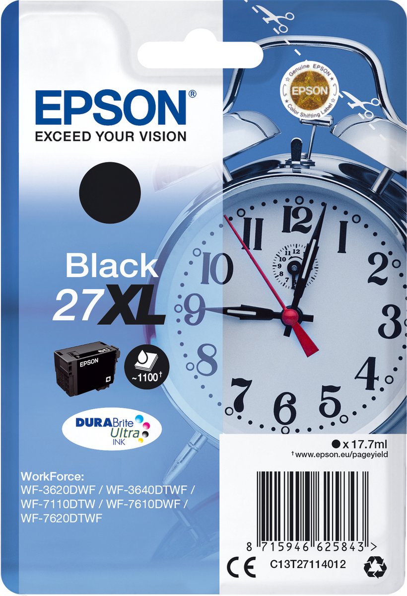 EPSON Epson Tintenpatrone 27XL Schwarz (ca. 17,7ml)