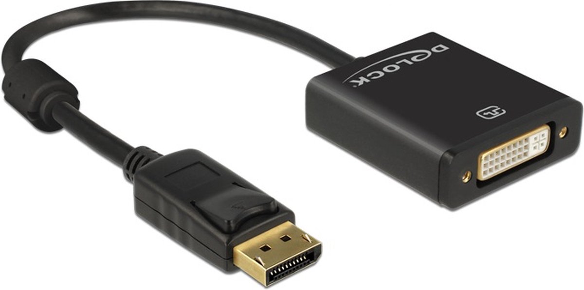 Delock Delock DisplayPort 1.2 Stecker DVI 24+5 Buchse 4K schwarz