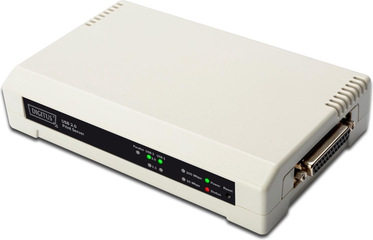 Assmann DIGITUS 2+1 Port Printserver RJ45, USB A, DB-36 Centronics